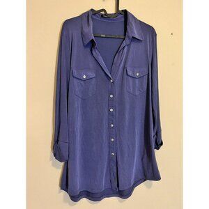 PARE Women's classic blouse Navy Size L 74% Modal 26% Polyester